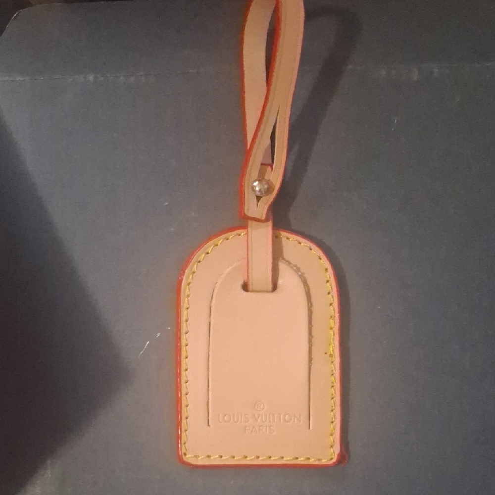 Louis Vuitton Tan and Orange Luggage Tag